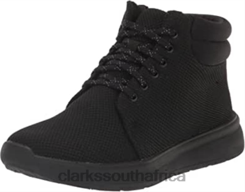Black Knit Clarks Women's Ezera Tie Ankle Boot 840402275 Women Clarks Black Knit