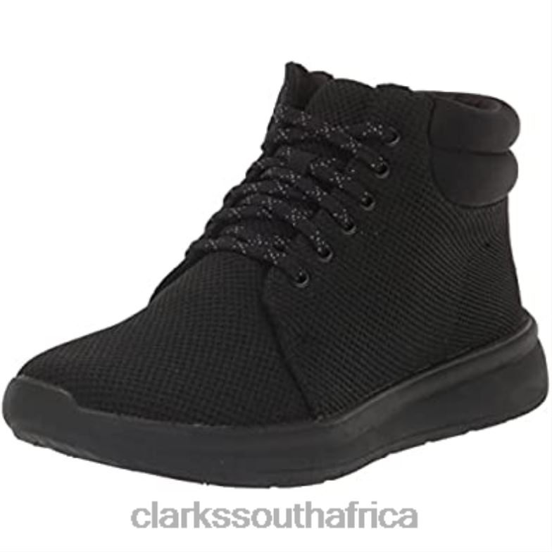 Black Knit Clarks Women's Ezera Tie Ankle Boot 840402275 Women Clarks Black Knit
