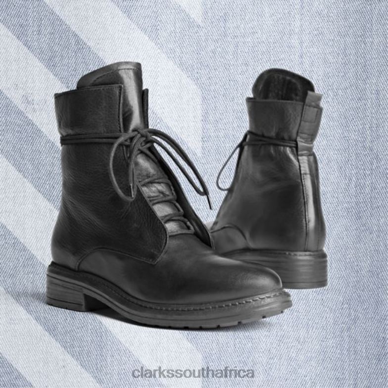 Black Leather Clarks Rixle Lace Black Leather 840405259 Women Clarks Black Leather