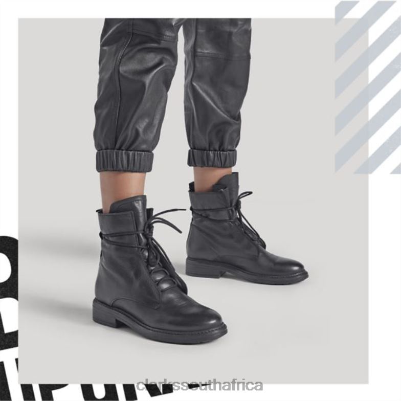 Black Leather Clarks Rixle Lace Black Leather 840405259 Women Clarks Black Leather