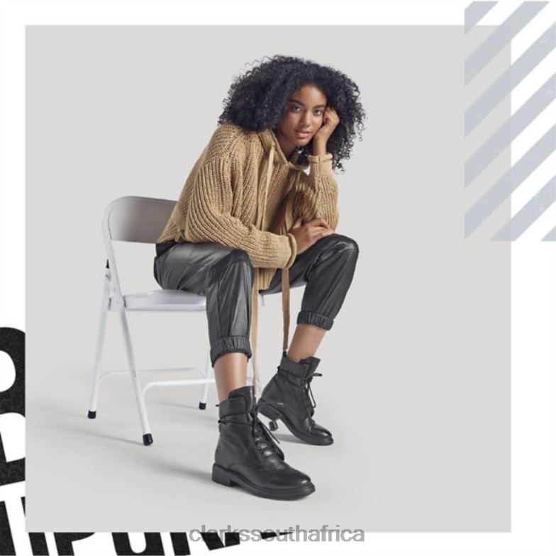 Black Leather Clarks Rixle Lace Black Leather 840405259 Women Clarks Black Leather