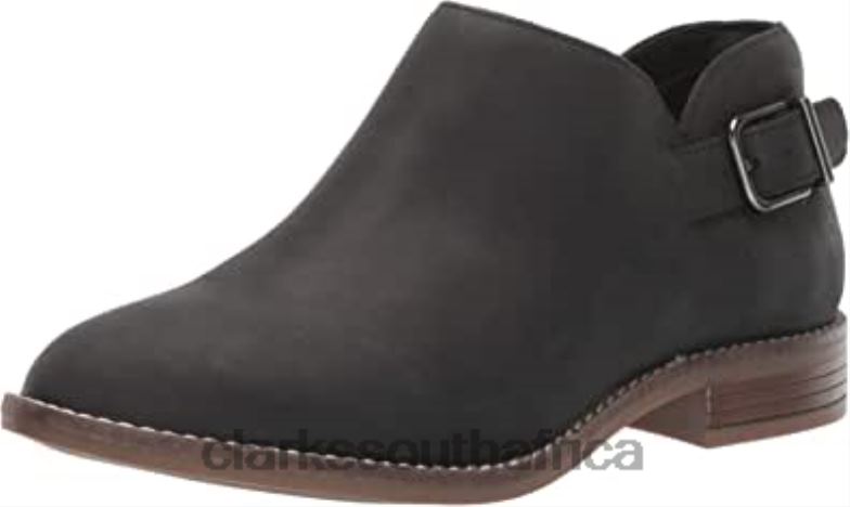 Black Leather Clarks Women's Camzmaple Ankle Boot 84040459 Women Clarks Black Leather