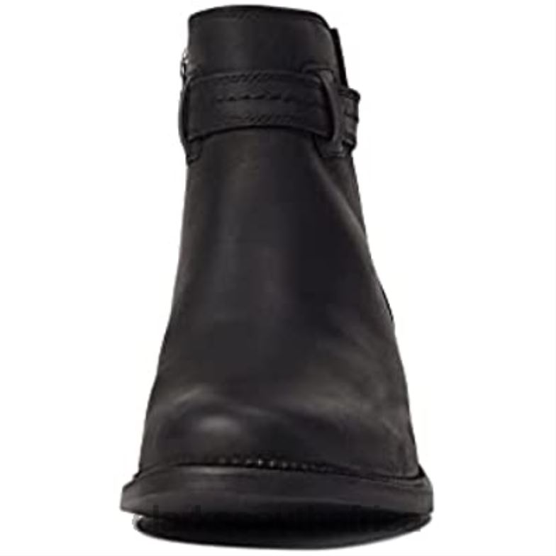 Black Leather Clarks Women's Maye Ease Ankle Boot 840401875 Women Clarks Black Leather