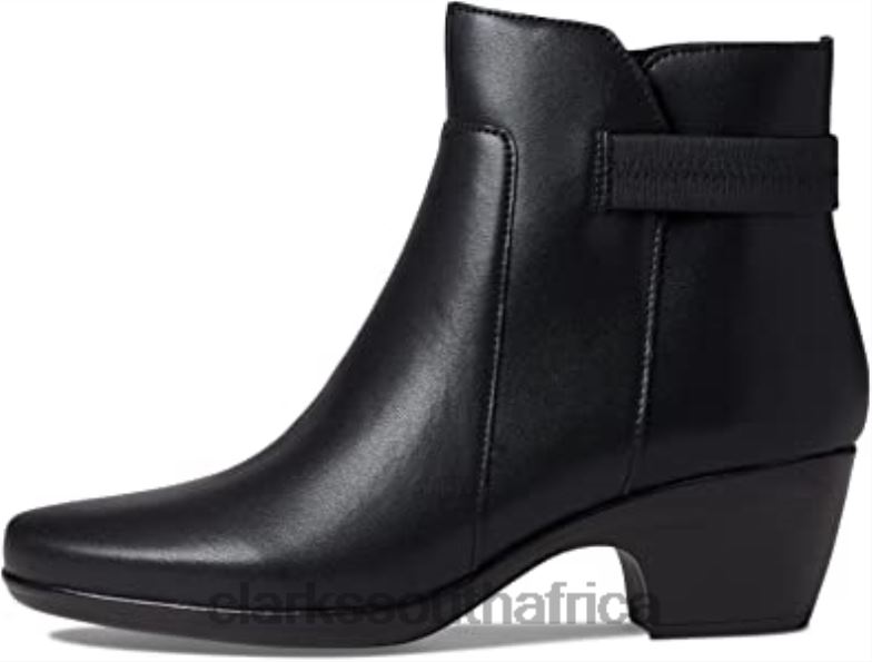 Black Leather Women's Emily Holly Ankle Boot Clarks 840402828 Women Clarks Black Leather