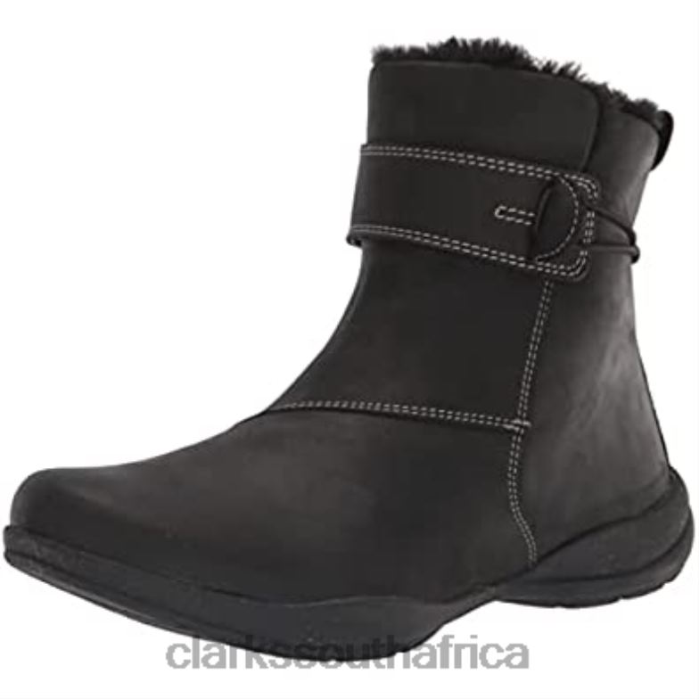 Black Leather Women's Roseville Boot Warmlined Waterproof Ankle Clarks 840402740 Women Clarks Black Leather