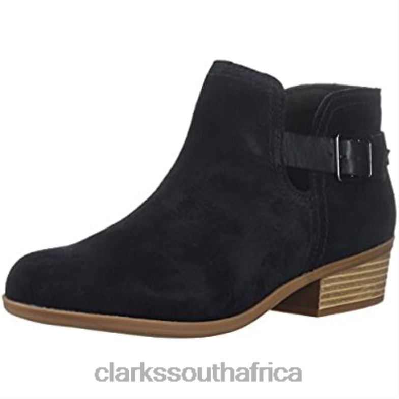 Black Suede Clarks Women's Addiy Carisa Ankle Boot 840402363 Women Clarks Black Suede