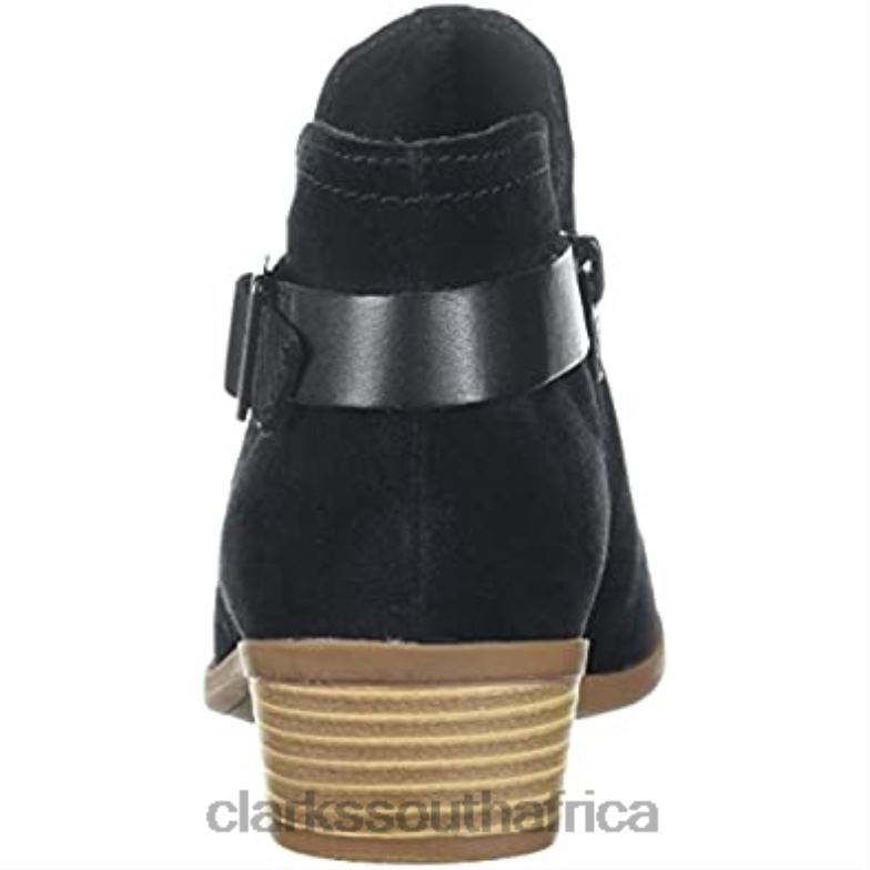 Black Suede Clarks Women's Addiy Carisa Ankle Boot 840402363 Women Clarks Black Suede