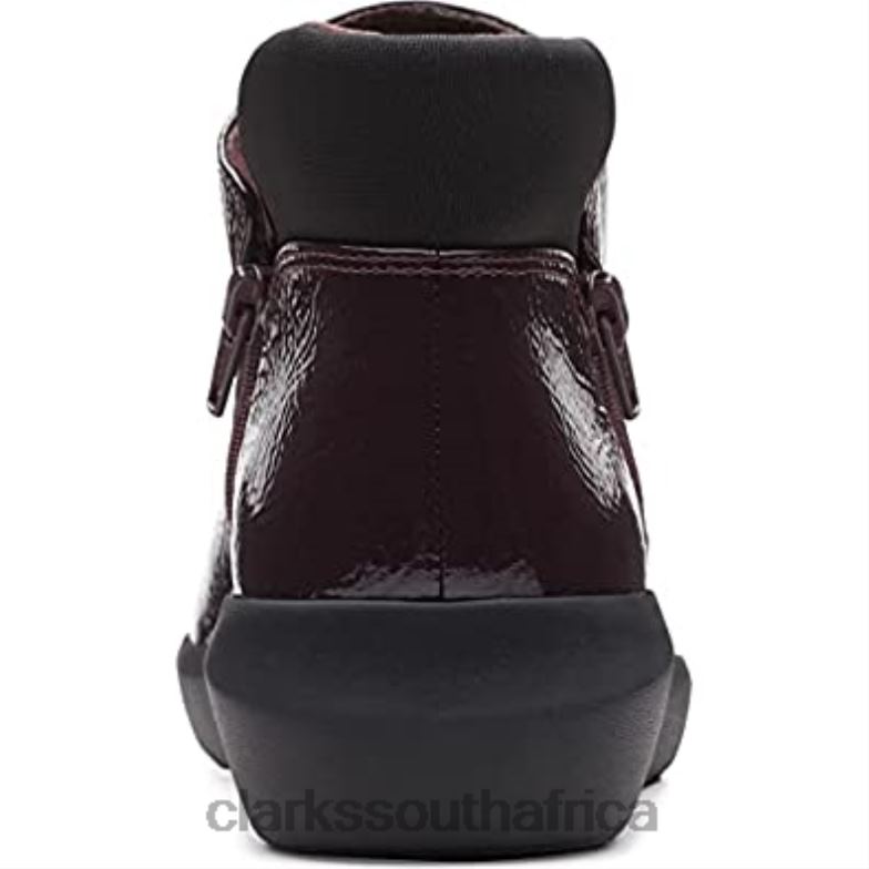 Burgundy Patent Clarks Women's Kayleigh Mid Ankle Boot 84040768 Women Clarks