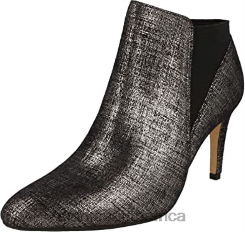 Clarks Black Metallic Silver Women's Laina Violet Ankle Boots 840402529 Women Clarks Black Metallic Silver