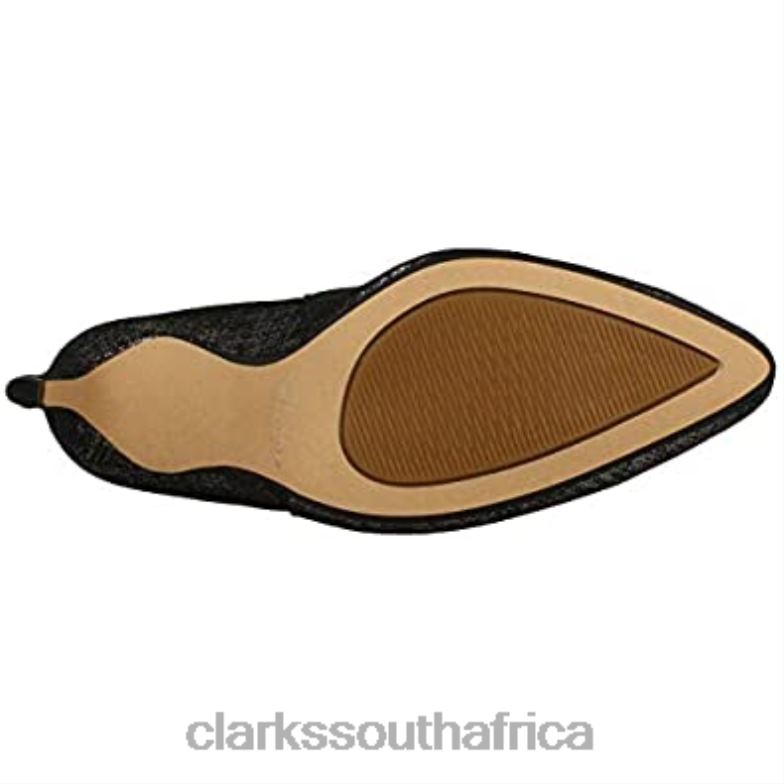 Clarks Black Metallic Silver Women's Laina Violet Ankle Boots 840402529 Women Clarks Black Metallic Silver