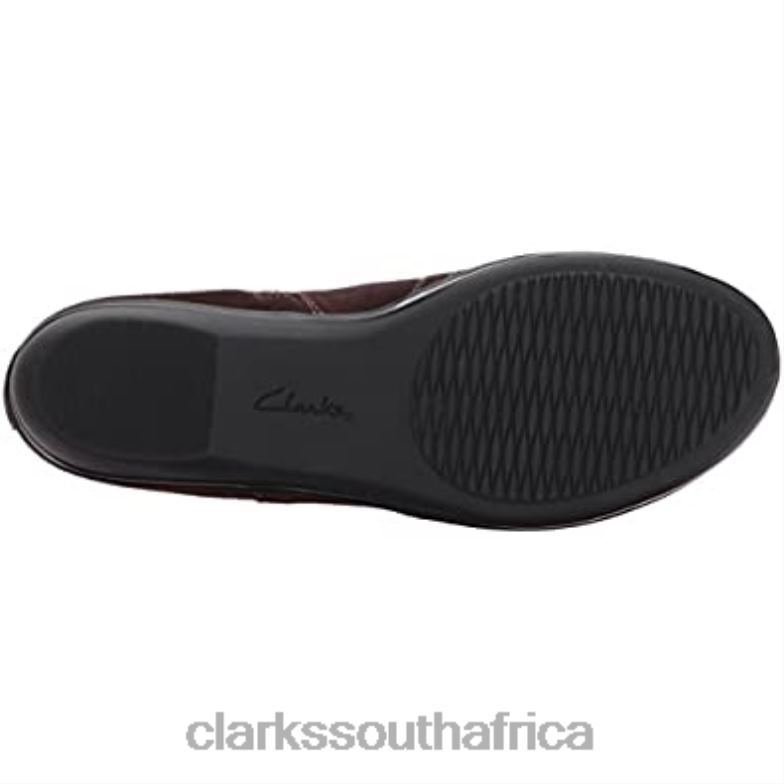 Dark Brown Suede Clarks Women's Everlay Leigh Ankle Bootie 840402456 Women Clarks Dark Brown Suede