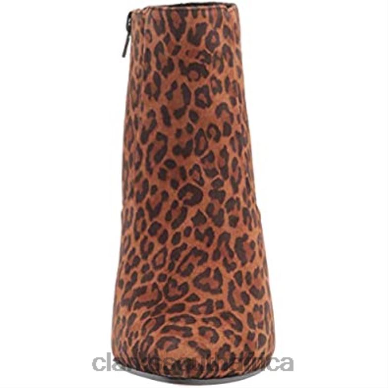 Dark Tan Leopard Suede Women's Illeana Petal Ankle Boot Clarks 840402620 Women Clarks