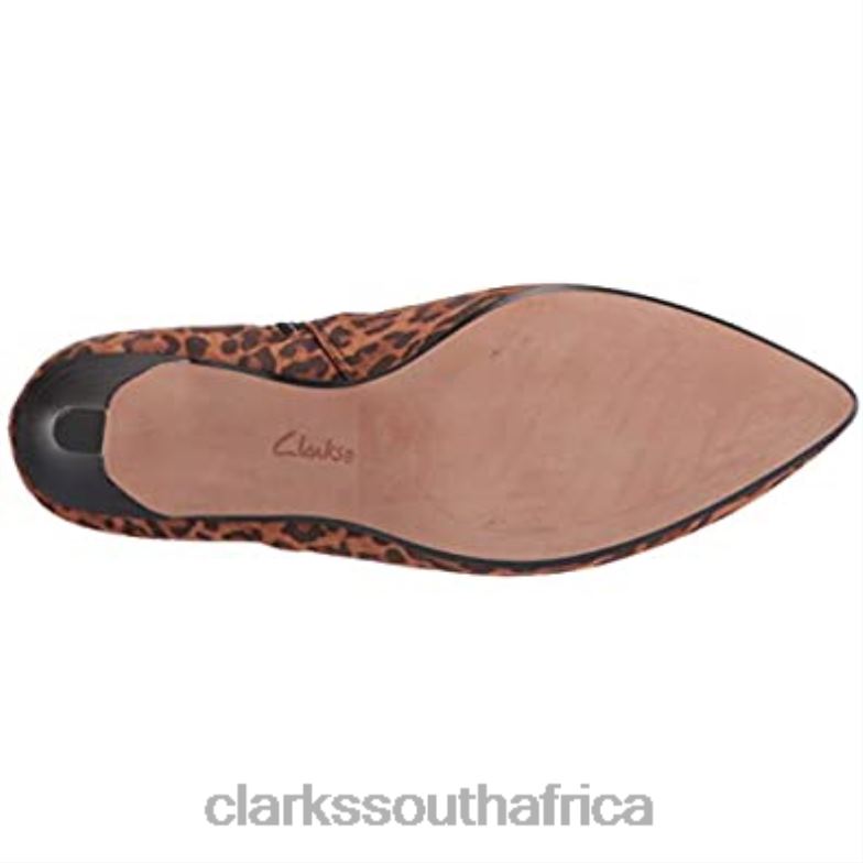 Dark Tan Leopard Suede Women's Illeana Petal Ankle Boot Clarks 840402620 Women Clarks