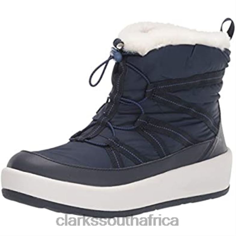 Navy Textile Clarks Women's Step North Frost Ankle Boot 840401211 Women Clarks Navy Textile