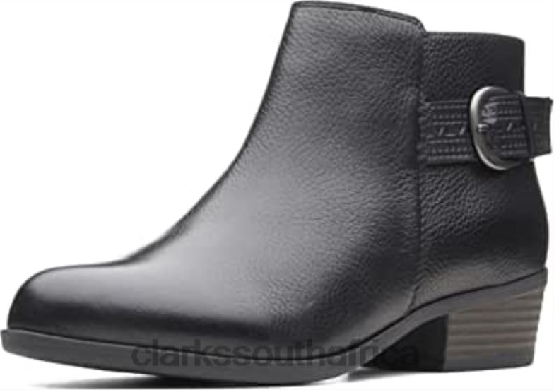Women's Addiy Kara Leather Almond Toe Ankle Fashion Boots Clarks Black 84040581 Women Clarks