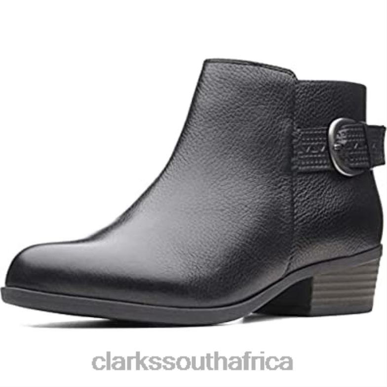 Women's Addiy Kara Leather Almond Toe Ankle Fashion Boots Clarks Black 84040581 Women Clarks
