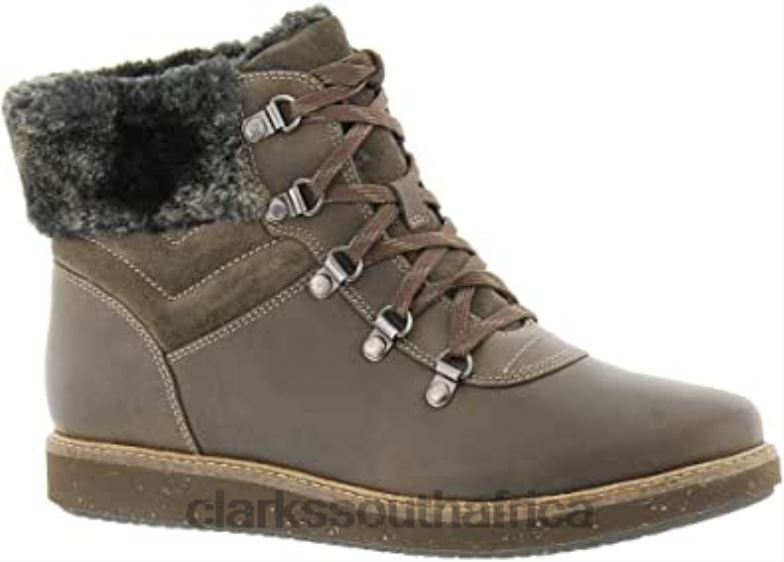 Women's Glick Clarmont Ankle Boot Khaki Combi Clarks 84040374 Women Clarks Khaki Combi