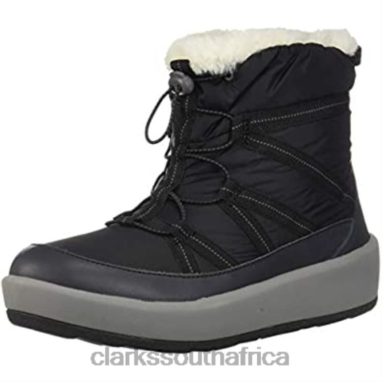 Women's Step North Frost Ankle Boot Black Textile Clarks 840402446 Women Clarks Black Textile