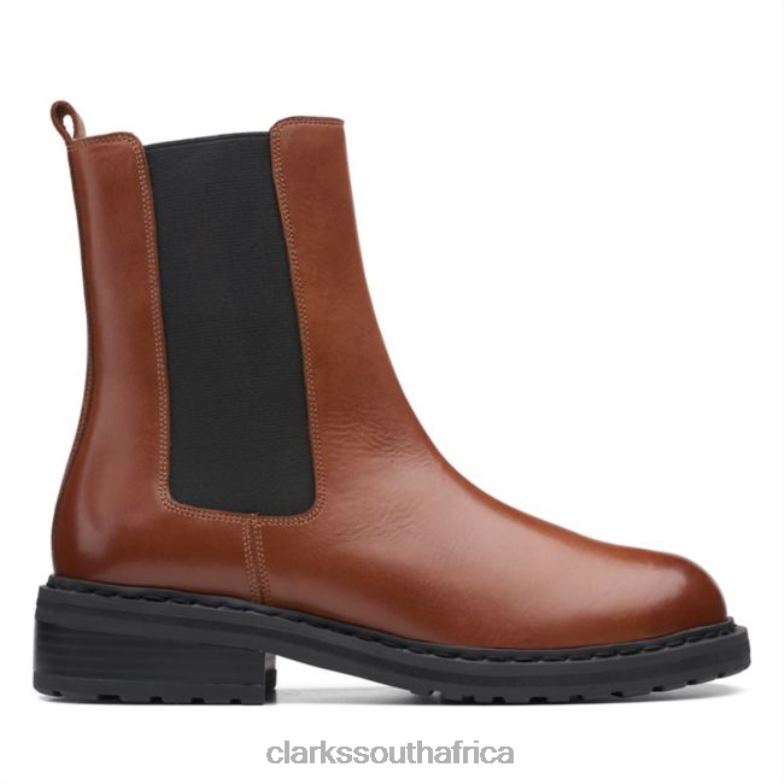 Clarks Dark Tan Leather Tilham Chelsea Dark Tan Leather 840405305 Women Clarks Dark Tan Leather