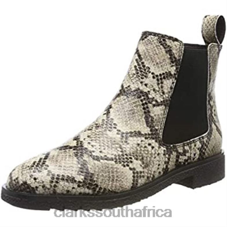 Women's Griff Plaza Chelsea Boots Grey Taupe Snake Taupe Snake Clarks 840402982 Women Clarks Grey Taupe Snake Taupe Snake