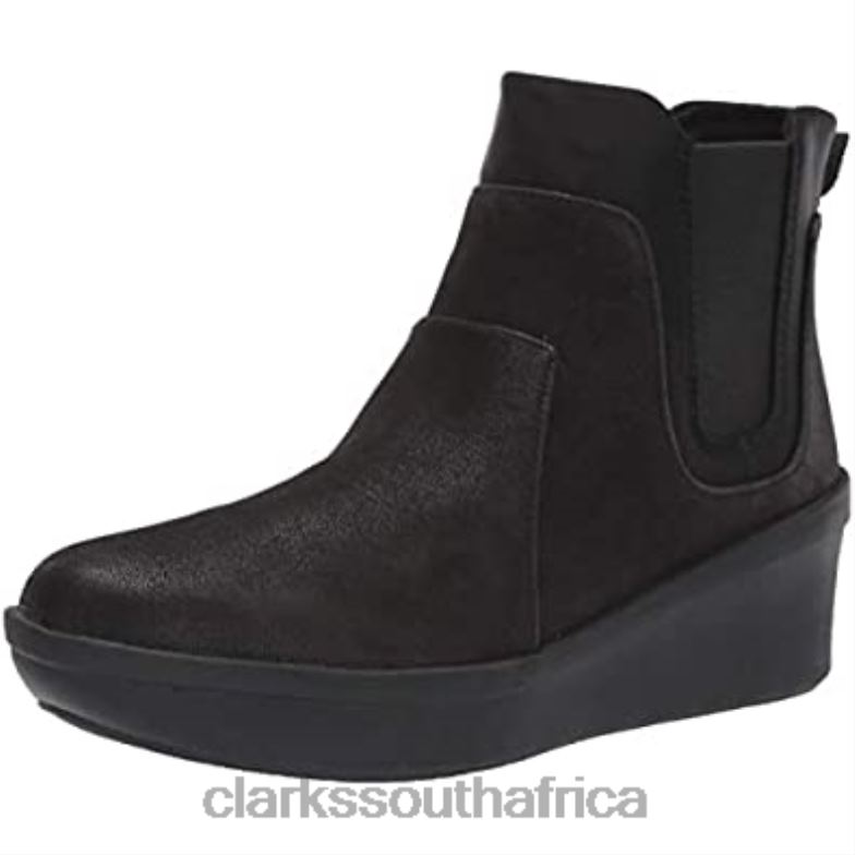 Women's Step Rose Sun Chelsea Boot Black Textile Clarks 840401398 Women Clarks Black Textile