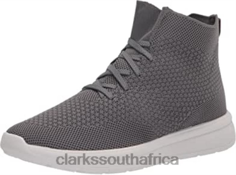 Dark Grey Knit Clarks Women's Ezera Mid Chukka Boot 840402515 Women Clarks Dark Grey Knit
