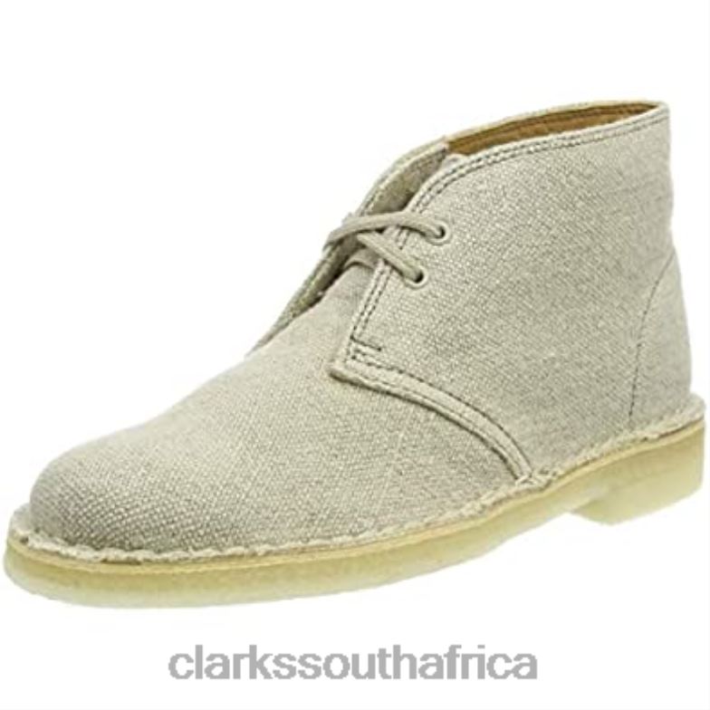 Women's Desert Boots Clarks Beige Natural Canvas 840402495 Women Clarks Beige Natural Canvas