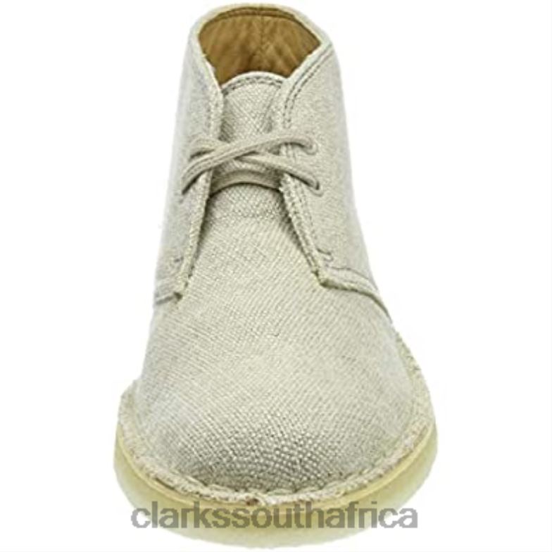 Women's Desert Boots Clarks Beige Natural Canvas 840402495 Women Clarks Beige Natural Canvas