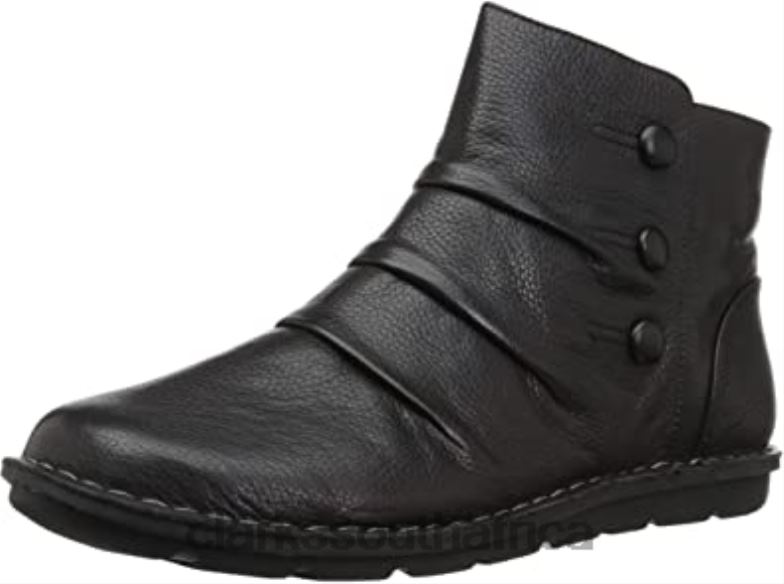 Black Leather Women's Janice Verna Fashion Boot Clarks 840402940 Women Clarks Black Leather