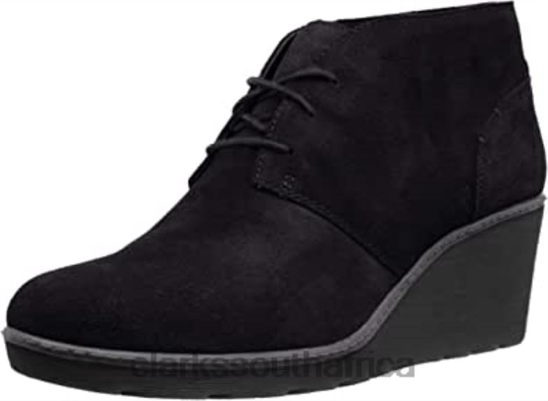 Black Suede Clarks Women's Hazen Charm Fashion Boot 840401835 Women Clarks Black Suede