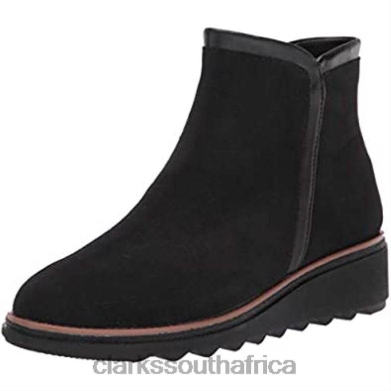 Black Suede Women's Sharon Heights Fashion Boot Clarks 84040380 Women Clarks Black Suede