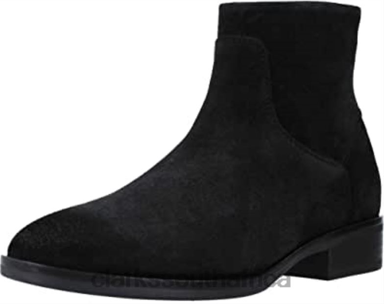 Clarks Black Suede Women's Pure Rosa Fashion Boot 84040105 Women Clarks Black Suede