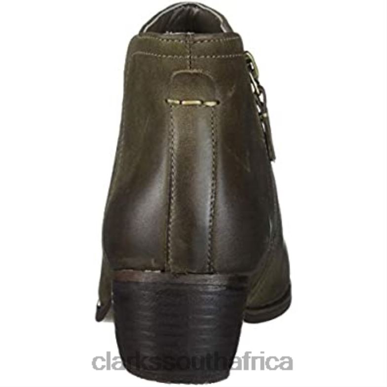 Clarks Olive Leather Women's Maypearl Ramie Fashion Boot 840402481 Women Clarks Olive Leather