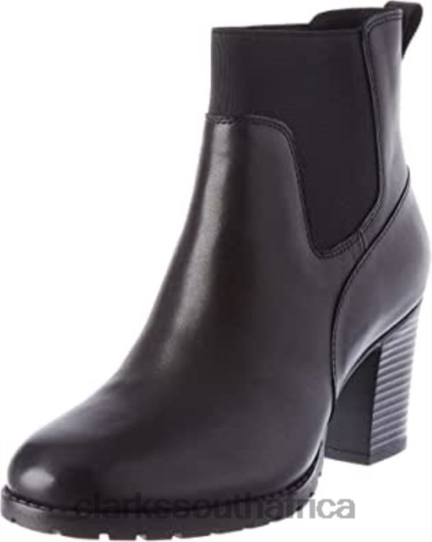 Clarks Women's Verona Ease Fashion Boot Black Leather 840402154 Women Clarks Black Leather
