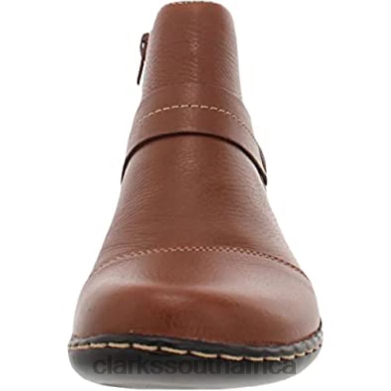 Women's Ashland Pine Fashion Boot Clarks Dark Tan Leather 84040103 Women Clarks Dark Tan Leather