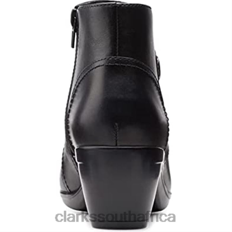 Women's Emily Calle Fashion Boot Black Leather Clarks 840401854 Women Clarks Black Leather