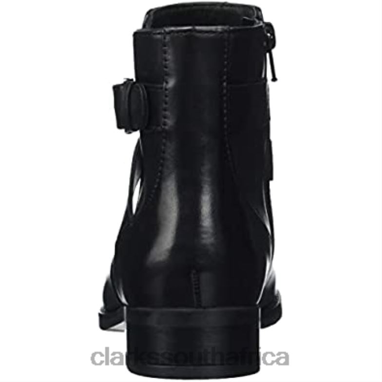 Women's Hamble Buckle Fashion Boot Clarks Black Leather 840402037 Women Clarks Black Leather