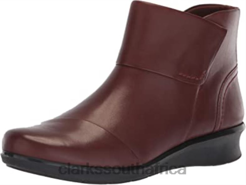 Women's Hope Track Fashion Boot Mahoga Ny Leather Clarks 840402846 Women Clarks Mahogany Leather