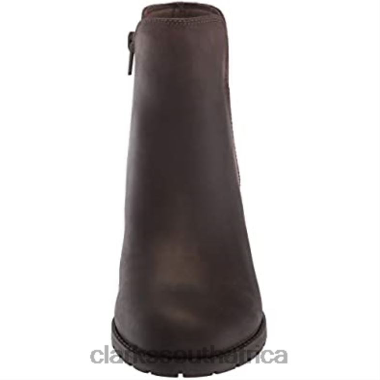 Women's Verona Peach Fashion Boot Clarks Taupe Leather 840402871 Women Clarks Taupe Leather