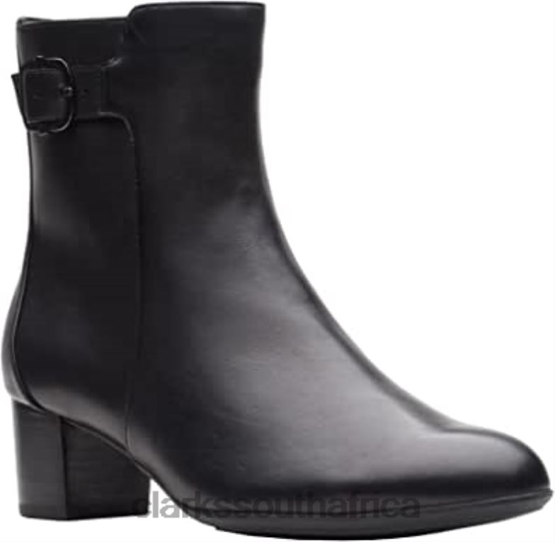 Clarks Black Leather Women's Linnae Up Boot 84040393 Women Clarks Black Leather