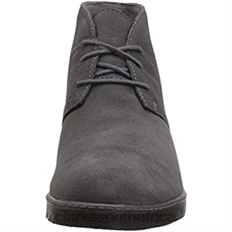 Clarks Grey Suede Women's Hazen Charm Combat Boots 840401561 Women Clarks Grey Suede