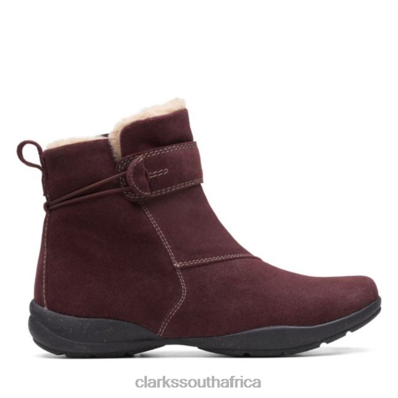 Clarks Roseville Boot Burgundy Suede Burgundy Suede 840406498 Women Clarks Burgundy Suede