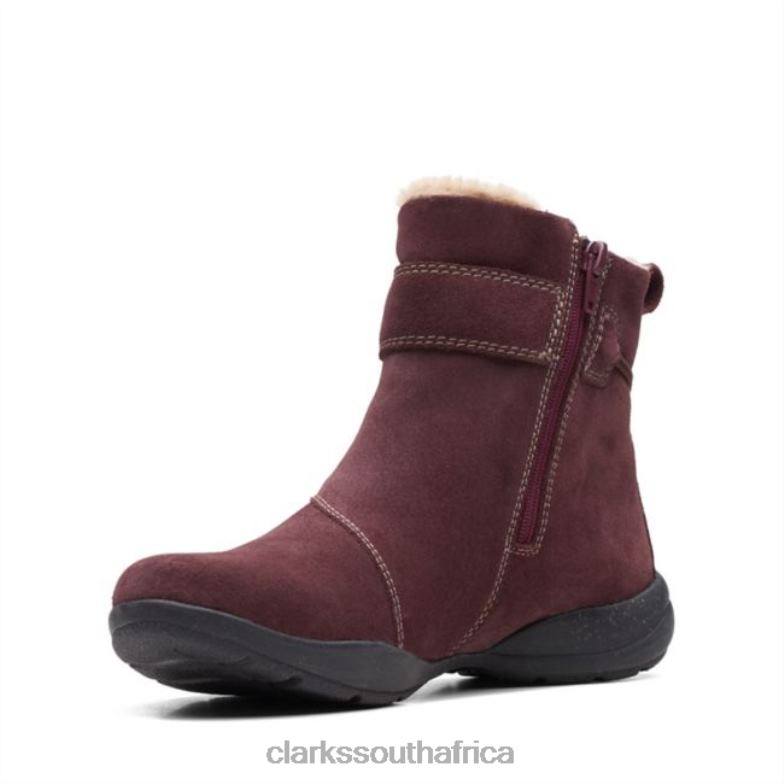 Clarks Roseville Boot Burgundy Suede Burgundy Suede 840406498 Women Clarks Burgundy Suede