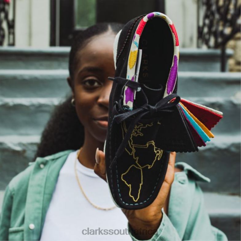 Wallabee Boot Black Embroidery Clarks 840406071 Women Clarks Black Embroidery