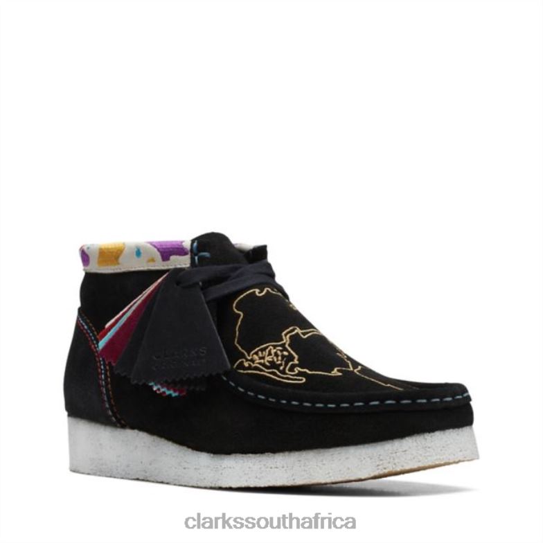 Wallabee Boot Black Embroidery Clarks 840406071 Women Clarks Black Embroidery