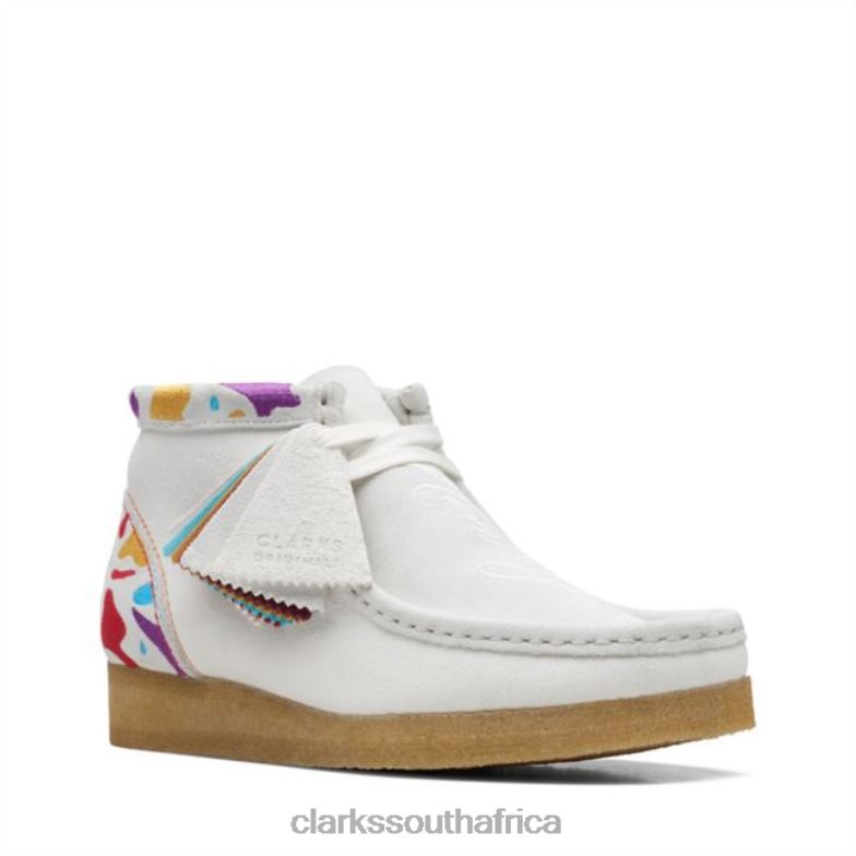 White Combi Wallabee Boot White Combi Clarks 840405340 Women Clarks White Combi