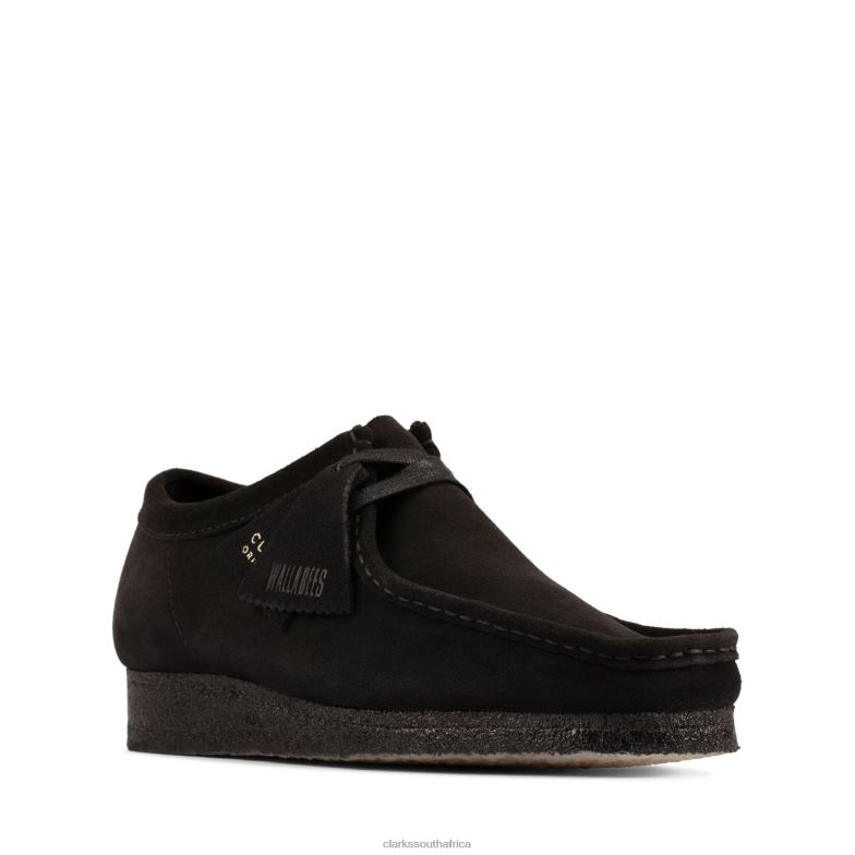 Black Suede Clarks Wallabee 840403139 Women Clarks Black Suede
