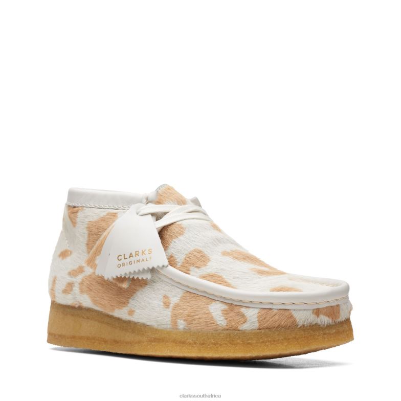 Clarks Wallabee Boot Tan Cow Print 840403322 Women Clarks Tan Cow Print