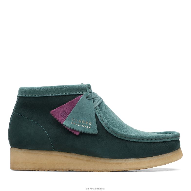 Clarks Wallabee Boot Teal Combi 840403138 Women Clarks Teal Combi