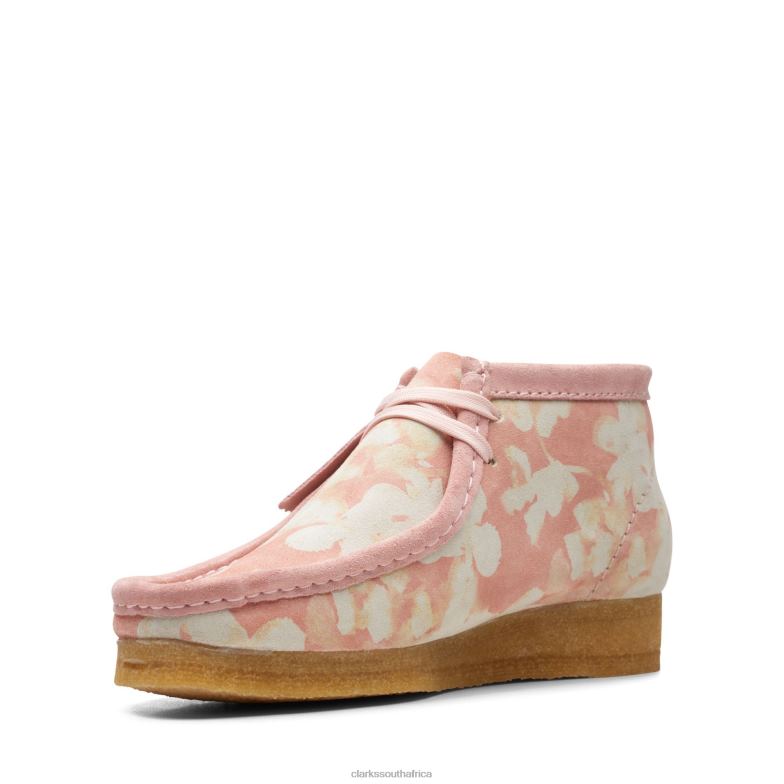 Pink Floral Clarks Wallabee Boot 840403283 Women Clarks Pink Floral
